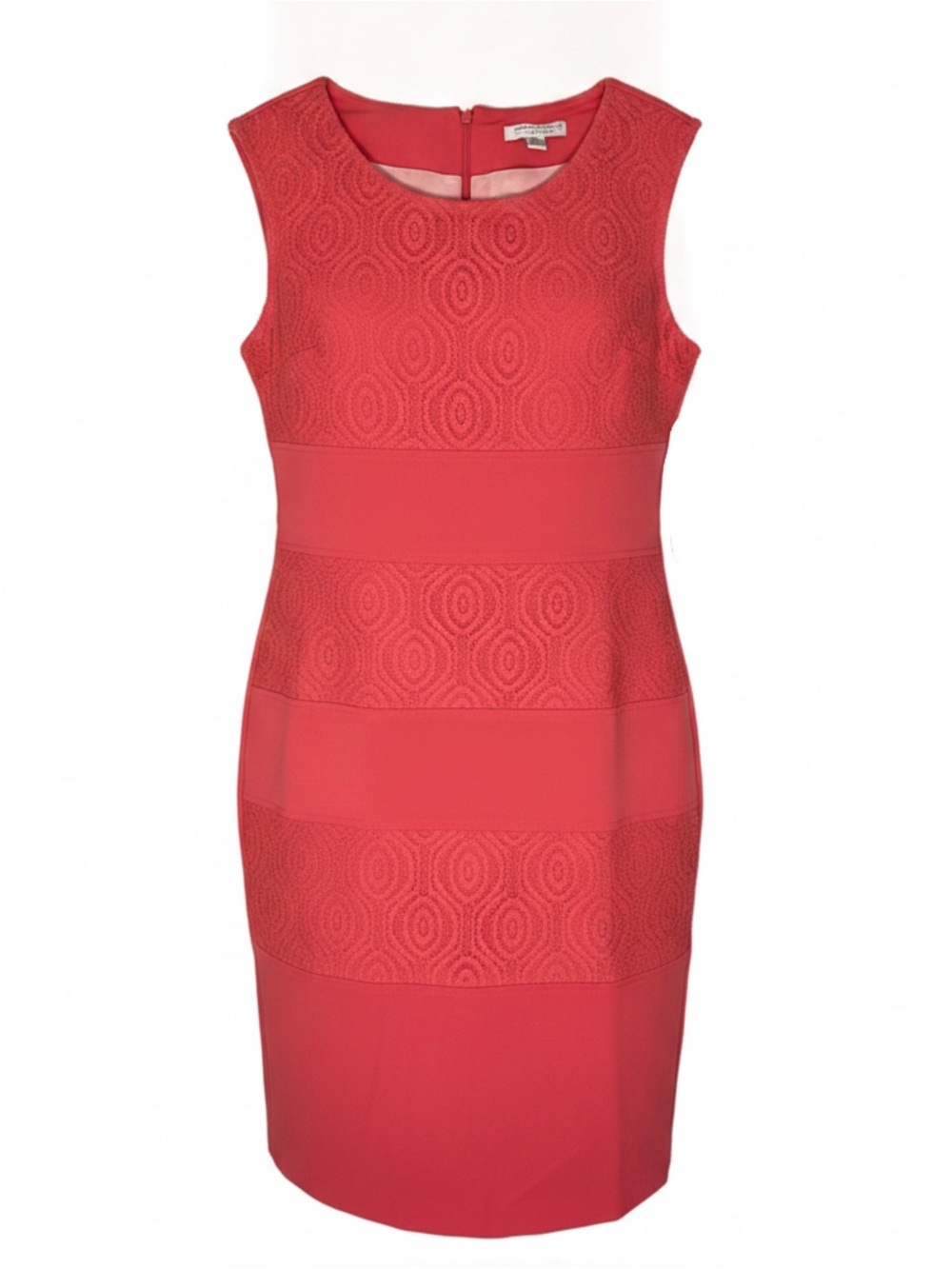 London Style Coral Sleeveless Midi Dress
